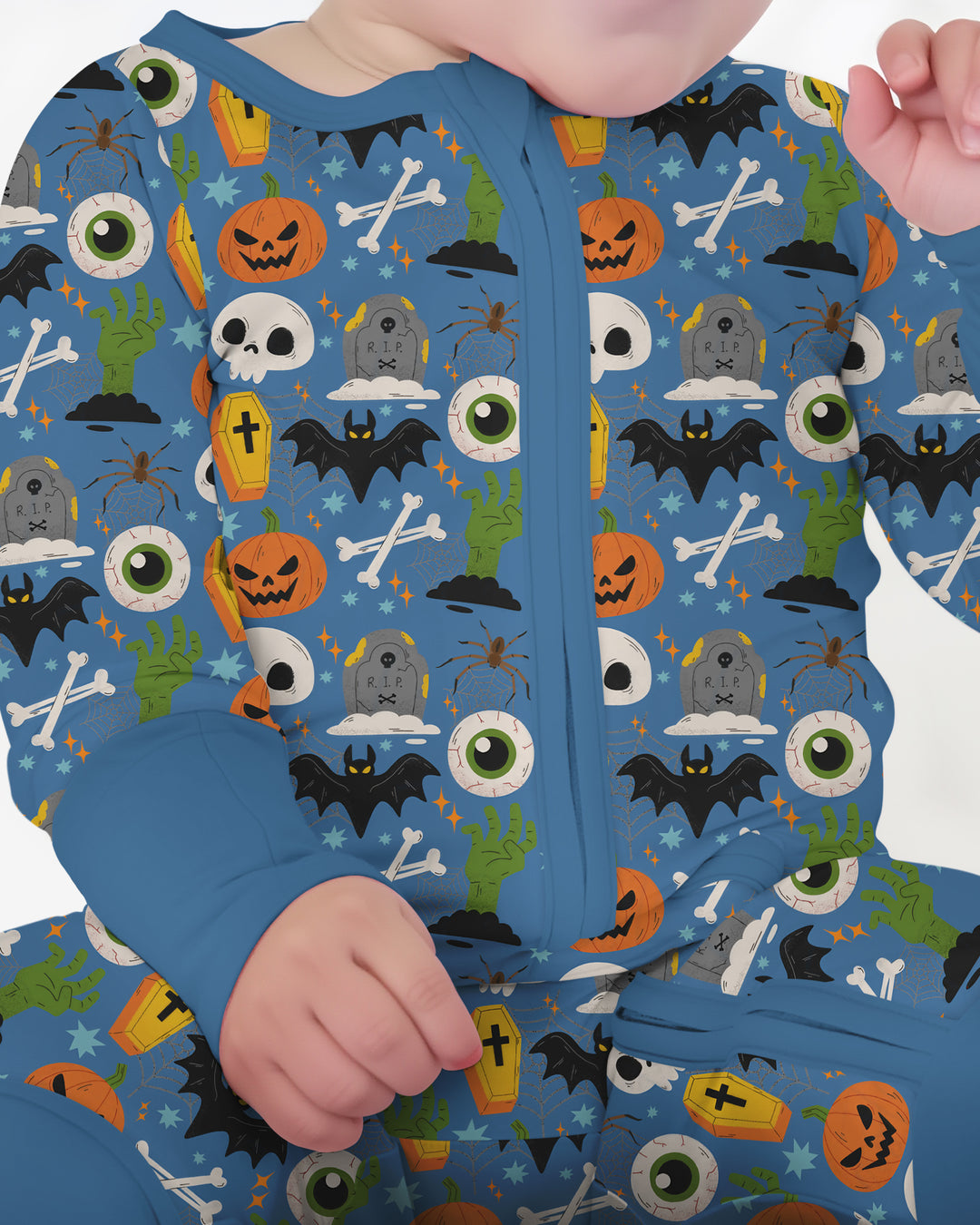 Little Monsters Bambus-Strampler mit Reißverschluss für Halloween