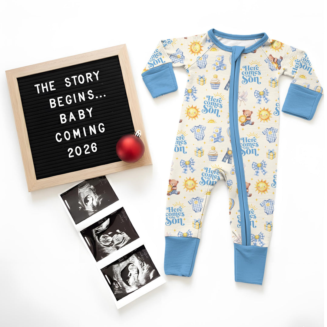 Gerippte Babykleidung mit individuellem Foto - Weich &amp; Skizzenhaft