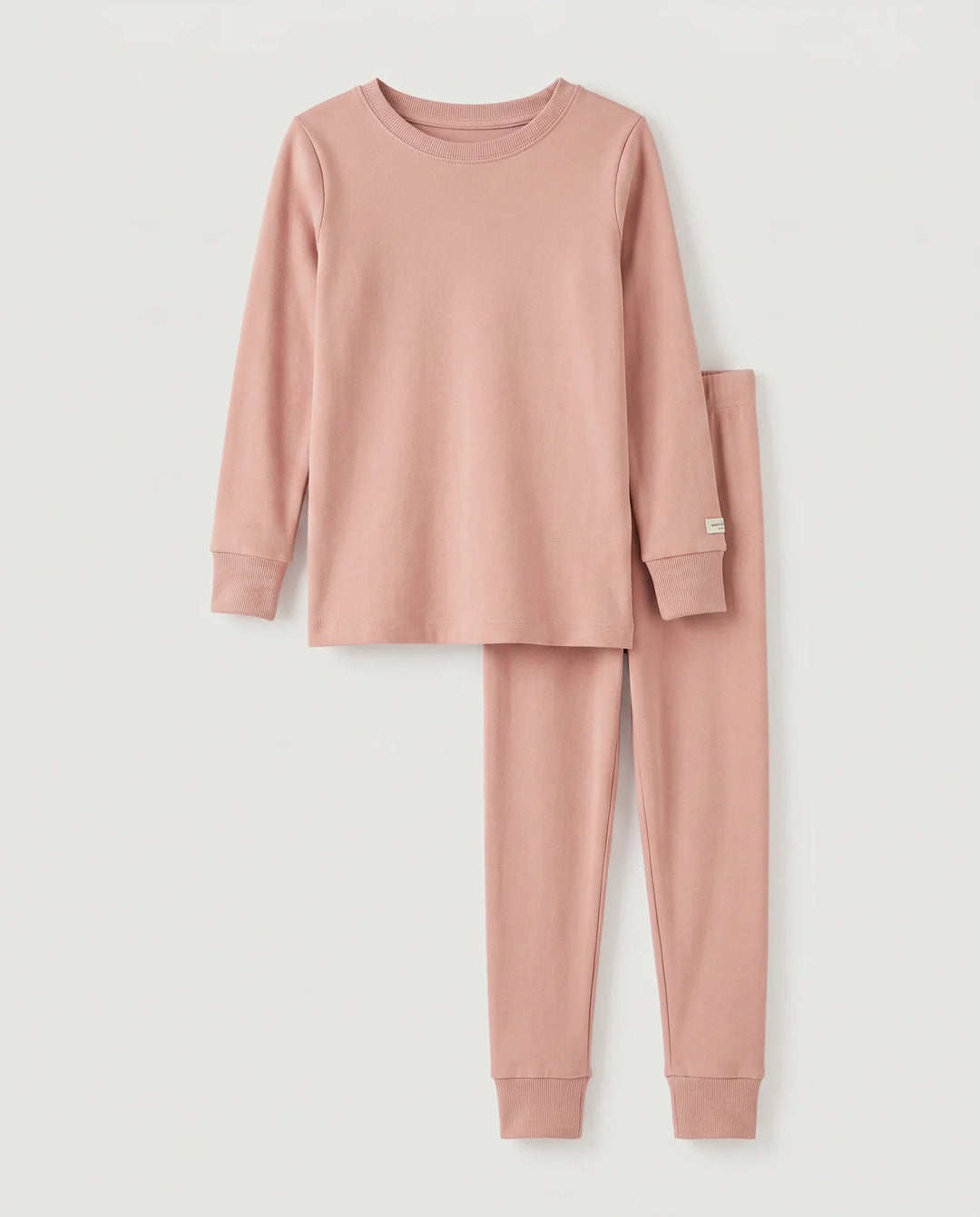 Solid Color Bamboo Two Piece Long Sleeve Pajama Set
