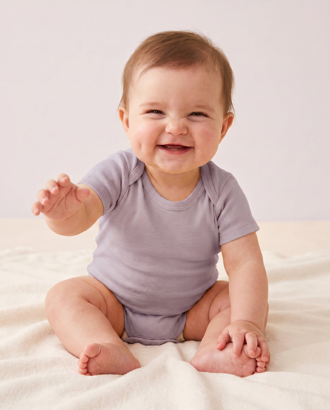 Gerippte Babykleidung mit individuellem Foto - Weich &amp; Skizzenhaft