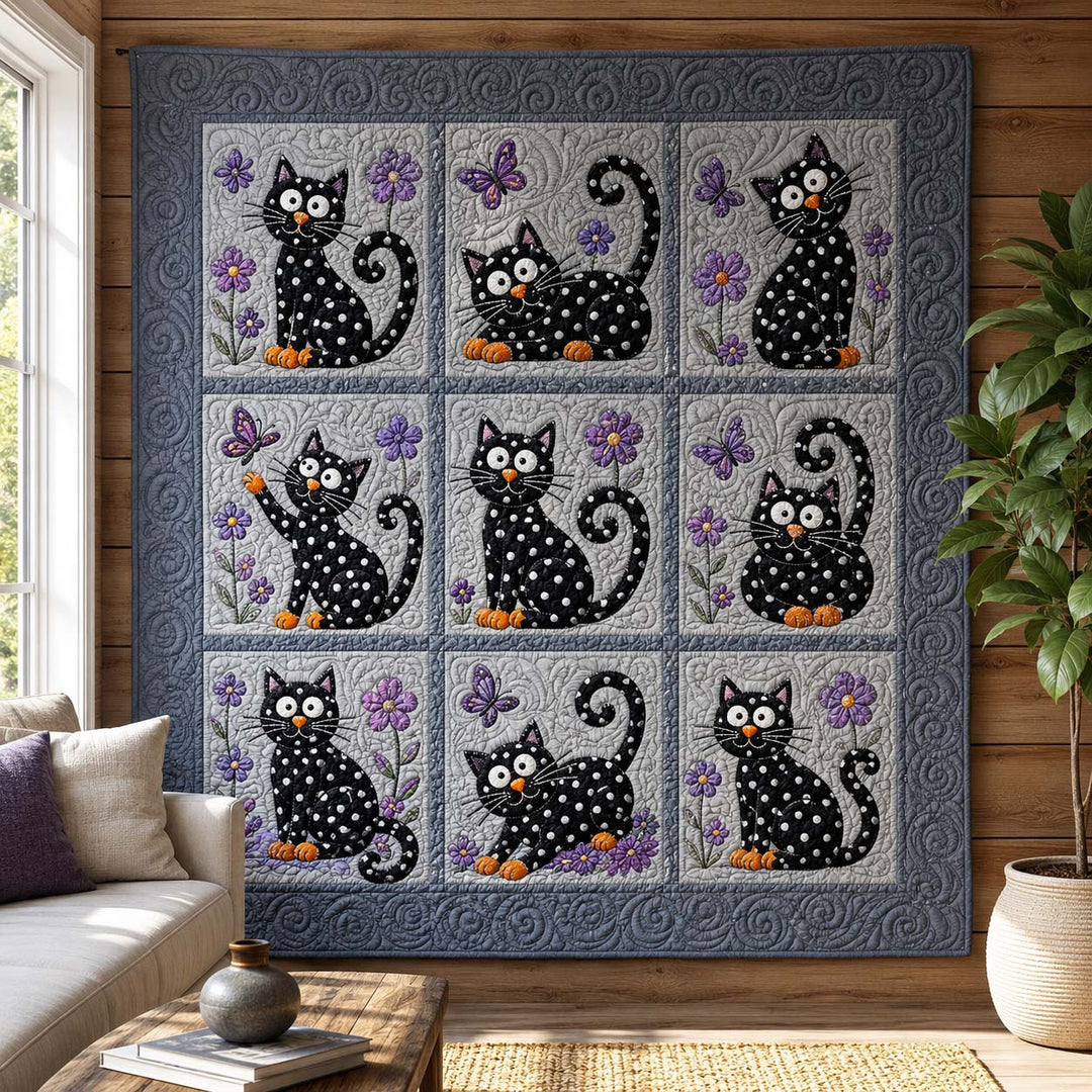 Charming Cat World Bamboo Quilt Blanket