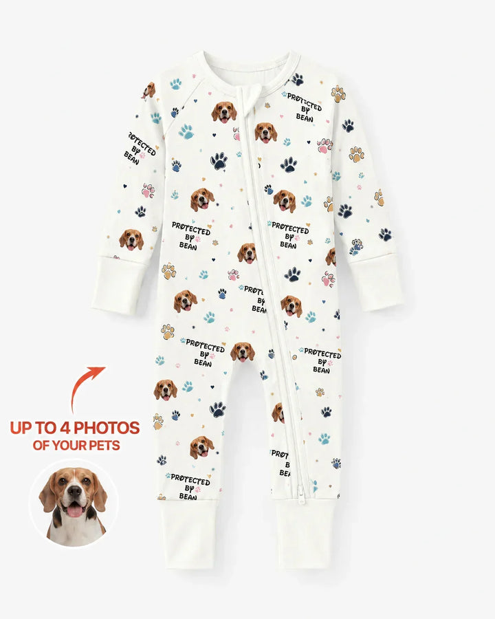 Gerippte Babykleidung mit individuellem Foto - Weich &amp; Skizzenhaft