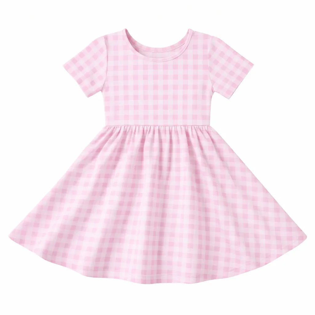 Gingham Bamboo Twirl Dress