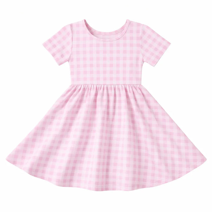 Gingham Bamboo Twirl Dress