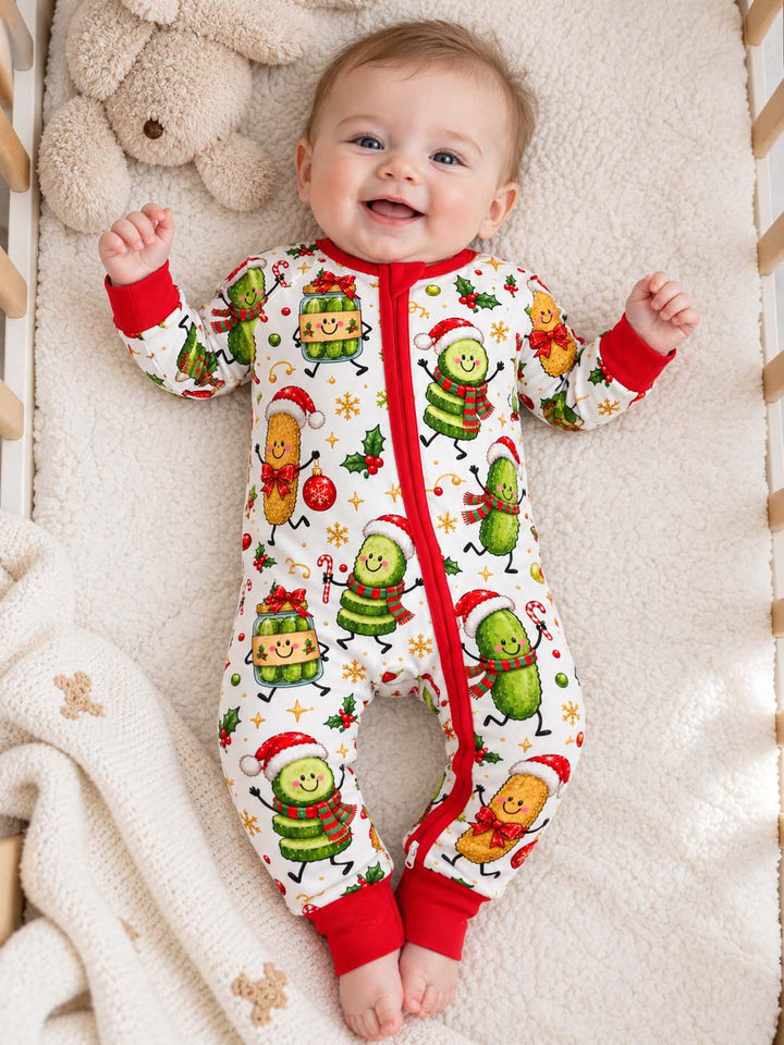 Cheerful Christmas Pickle Parade Bamboo Convertible Zippy