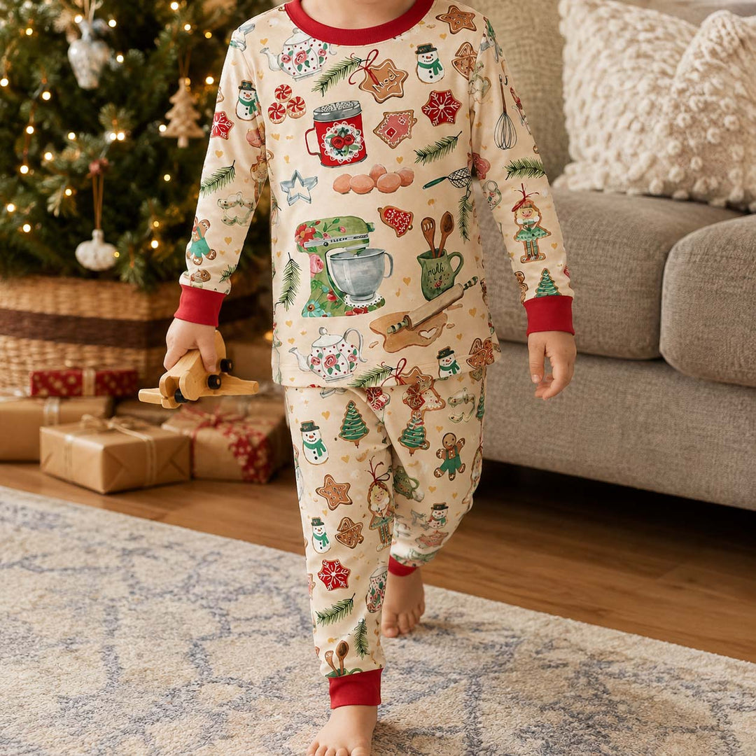 Christmas Baking Kitchen Bamboo Two Piece Long Sleeve Pajama Set