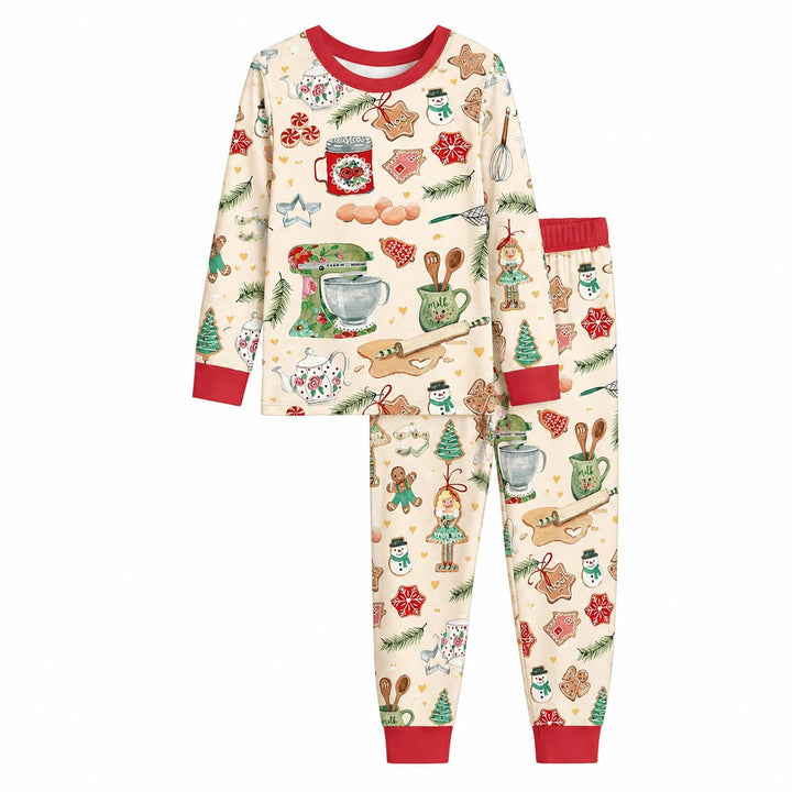 Christmas Baking Kitchen Bamboo Two Piece Long Sleeve Pajama Set
