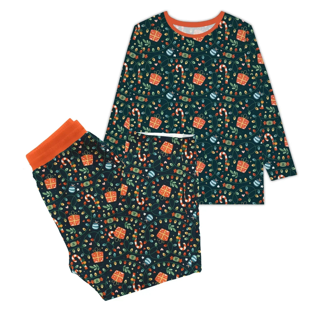 Christmas Light Flat Women Pajama Set , Christmas Light Flat Women Pajama Set - S
