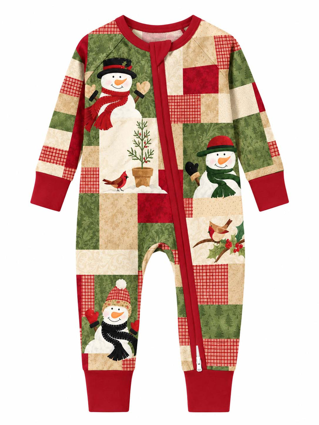 Christmas Snowman Patchwork Bamboo Convertible Zippy