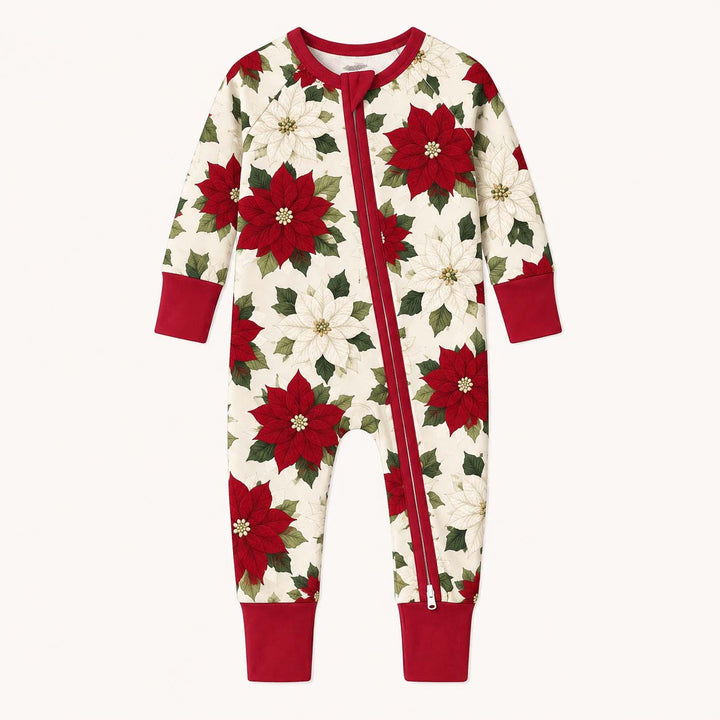 Classic Christmas Poinsettias Bamboo Convertible Zippy