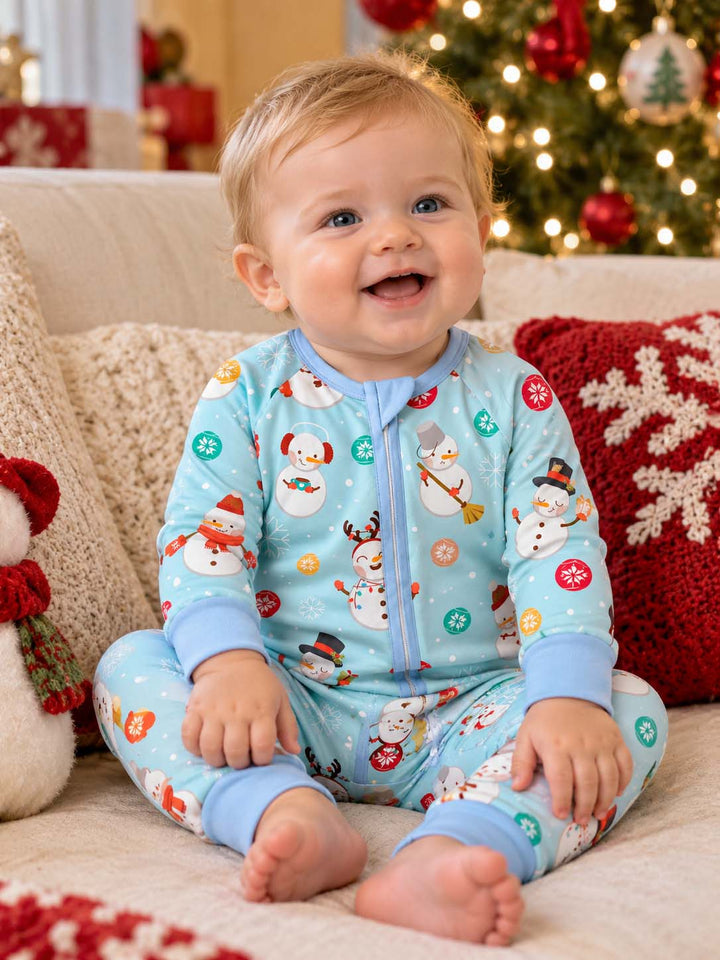 Classic Christmas Snowmen Bamboo Convertible Zippy
