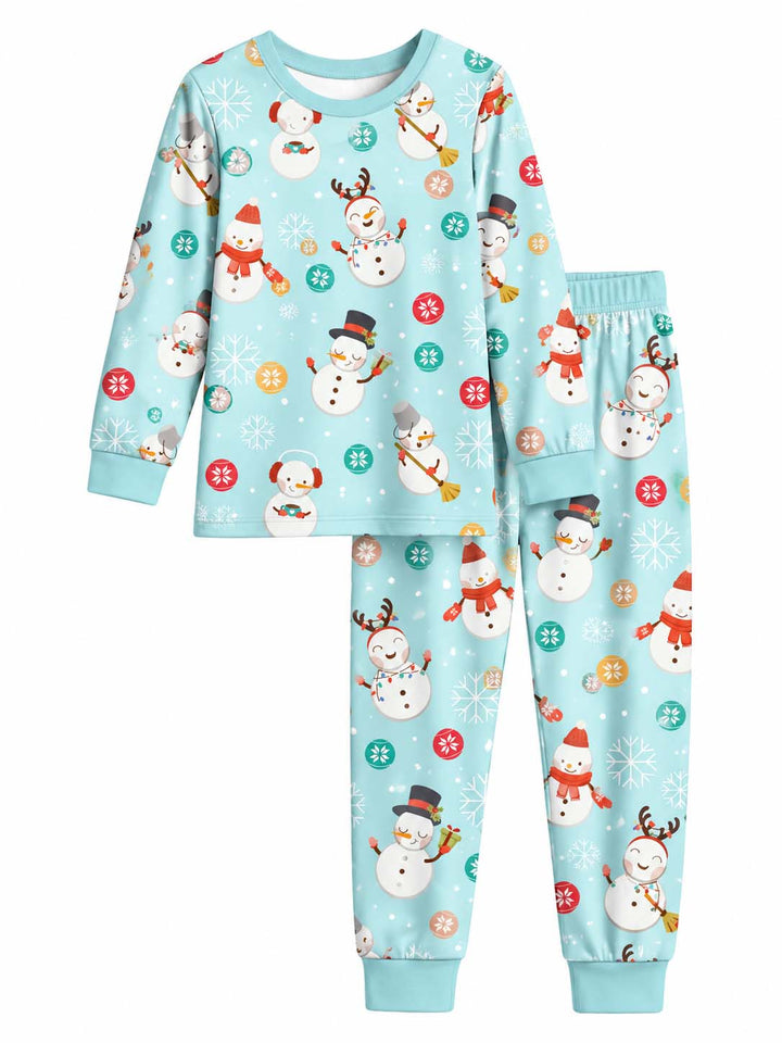 Classic Christmas Snowmen Bamboo Two Piece Long Sleeve Pajama Set