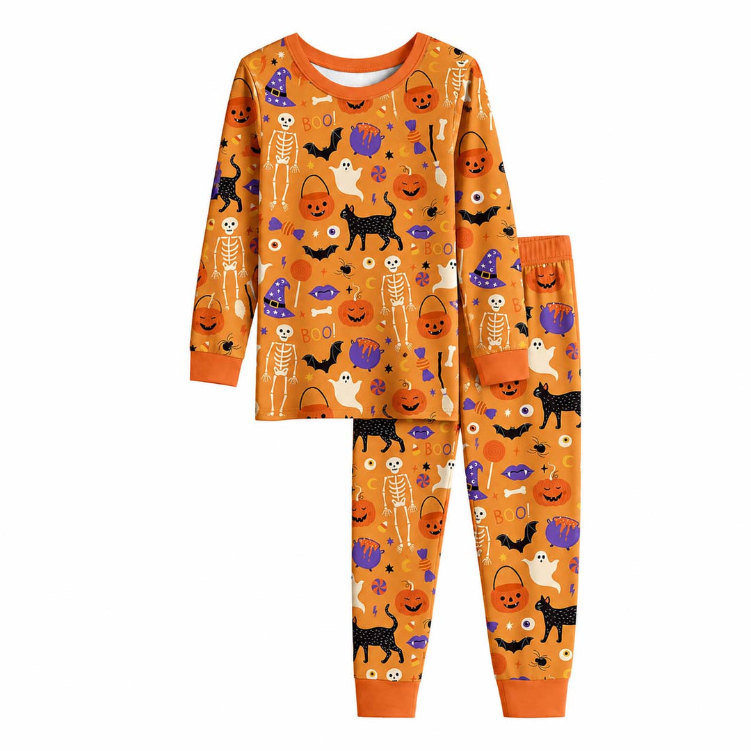 Classic Halloween Icons Bamboo Two Piece Long Sleeve Pajama Set