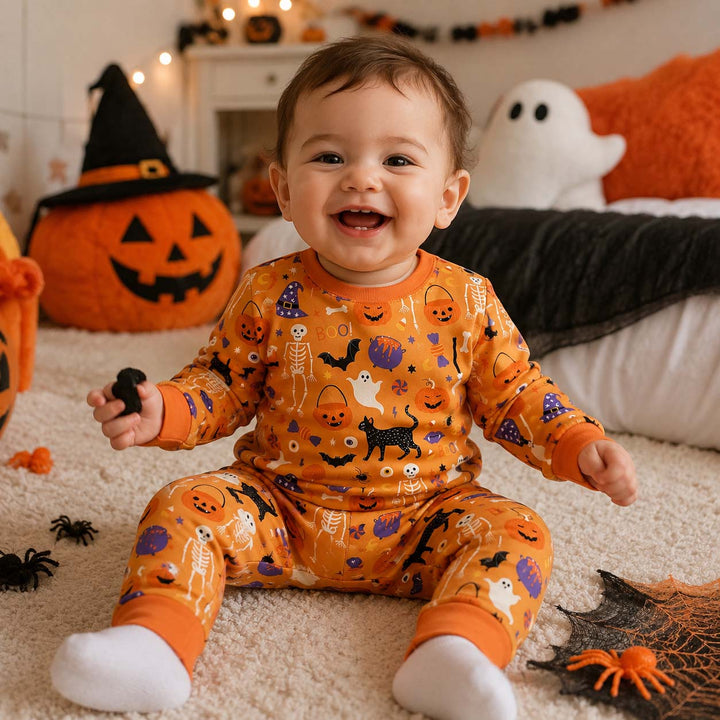 Classic Halloween Icons Bamboo Two Piece Long Sleeve Pajama Set