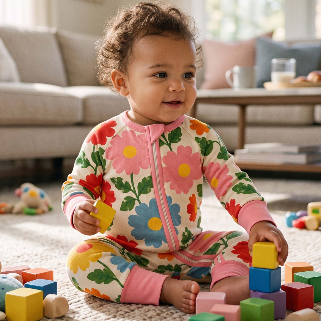Colorful Floral Blossoms Bamboo Convertible Zippy
