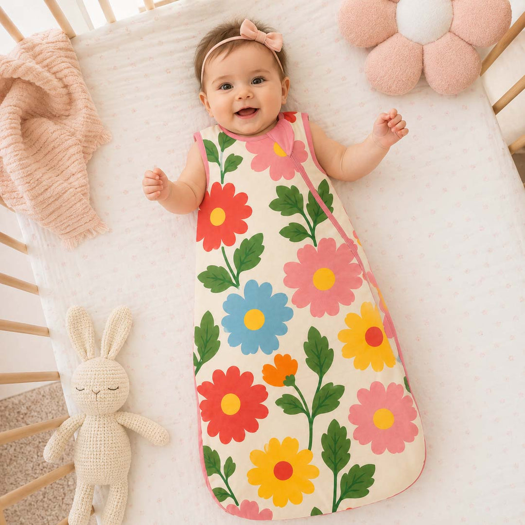 Colorful Floral Blossoms Bamboo Sleep Bag
