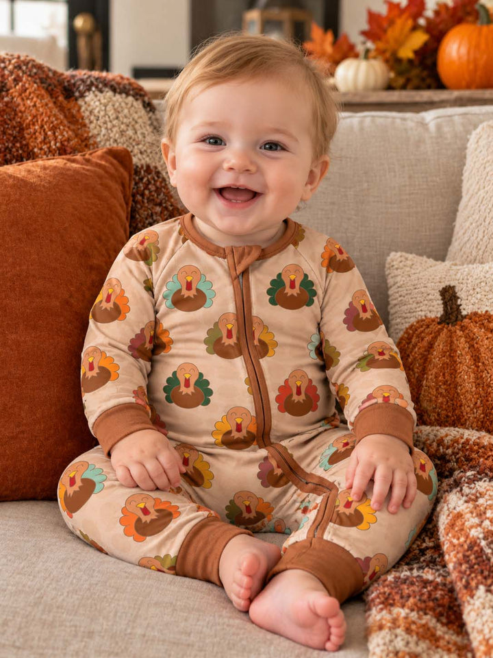 Colorful Turkey Pattern Bamboo Convertible Zippy