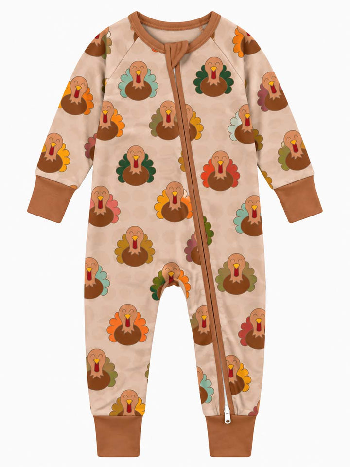 Colorful Turkey Pattern Bamboo Convertible Zippy