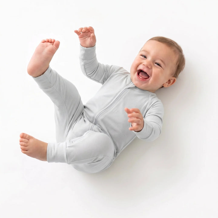 Light Gray Bamboo Convertible Zippered Romper