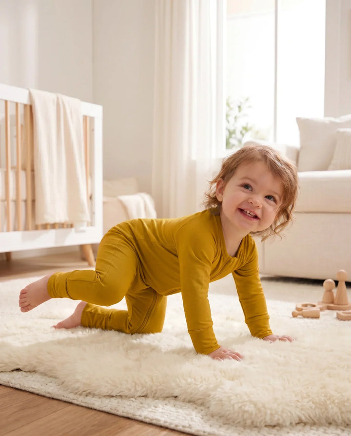 Dark Goldenrod Bamboo Convertible Zippered Romper
