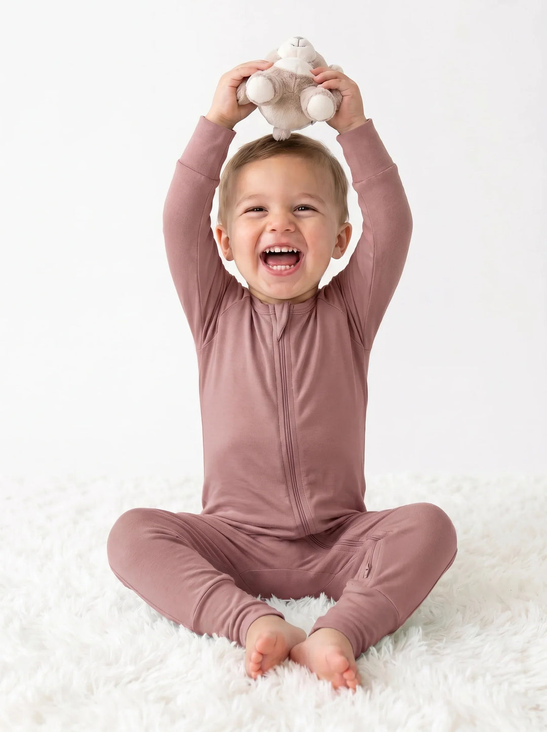 Rosy Brown Bamboo Convertible Zippered Romper