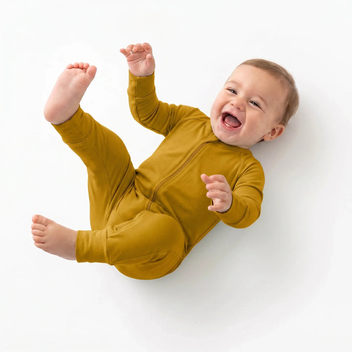 Dark Goldenrod Bamboo Convertible Zippered Romper