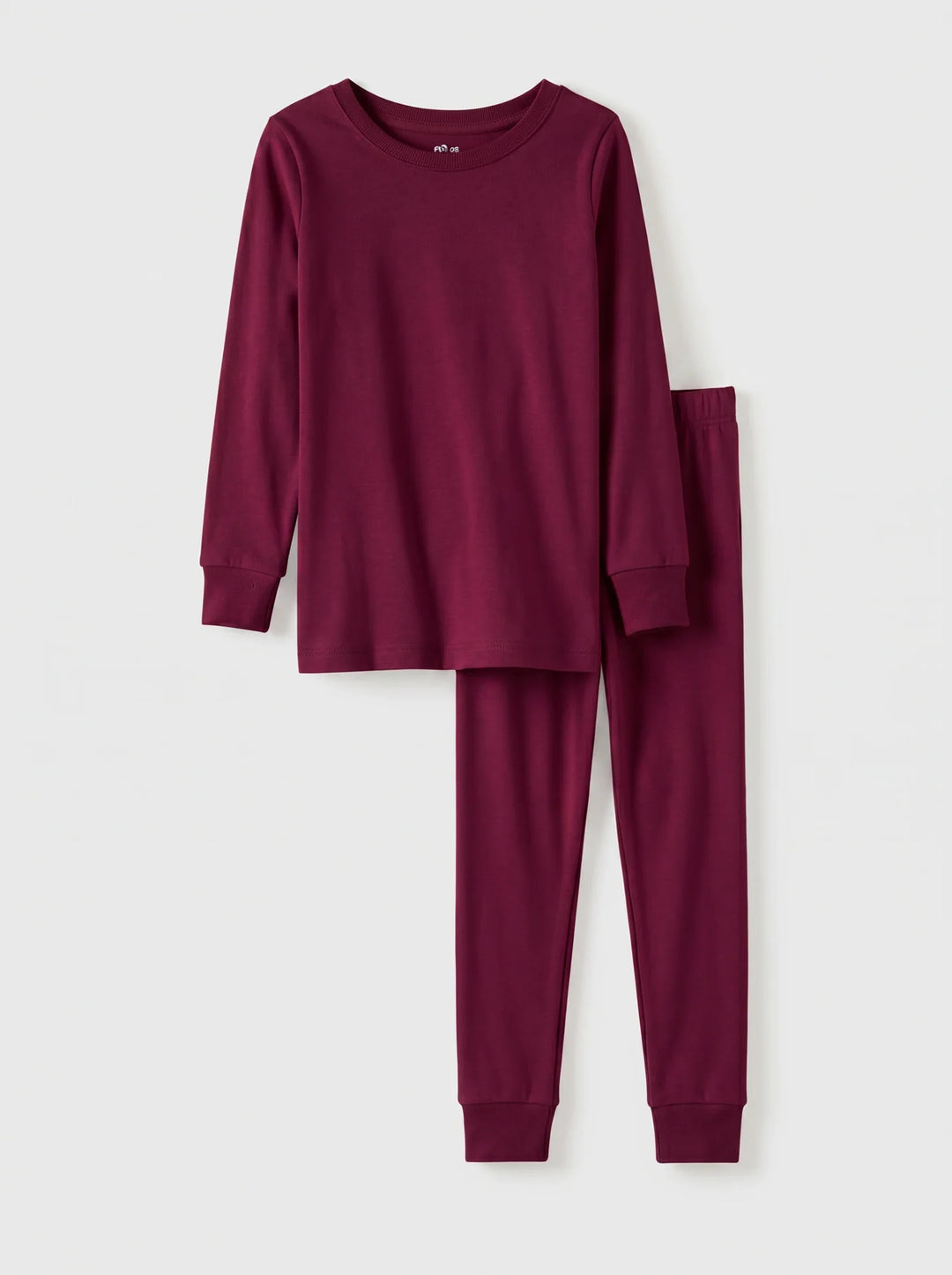 Solid Color Bamboo Two Piece Long Sleeve Pajama Set