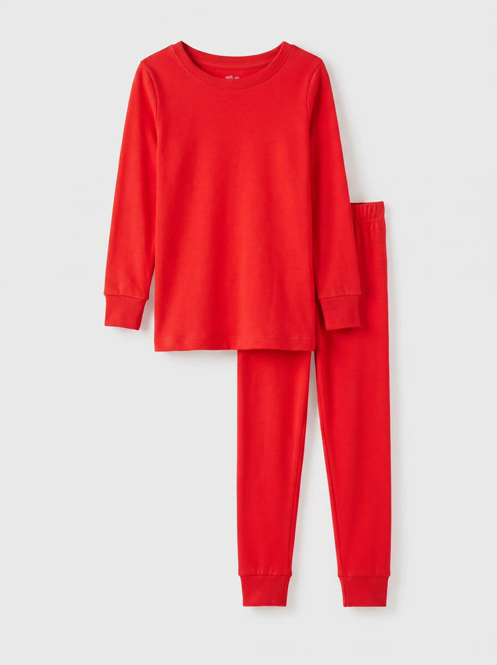 Solid Color Bamboo Two Piece Long Sleeve Pajama Set