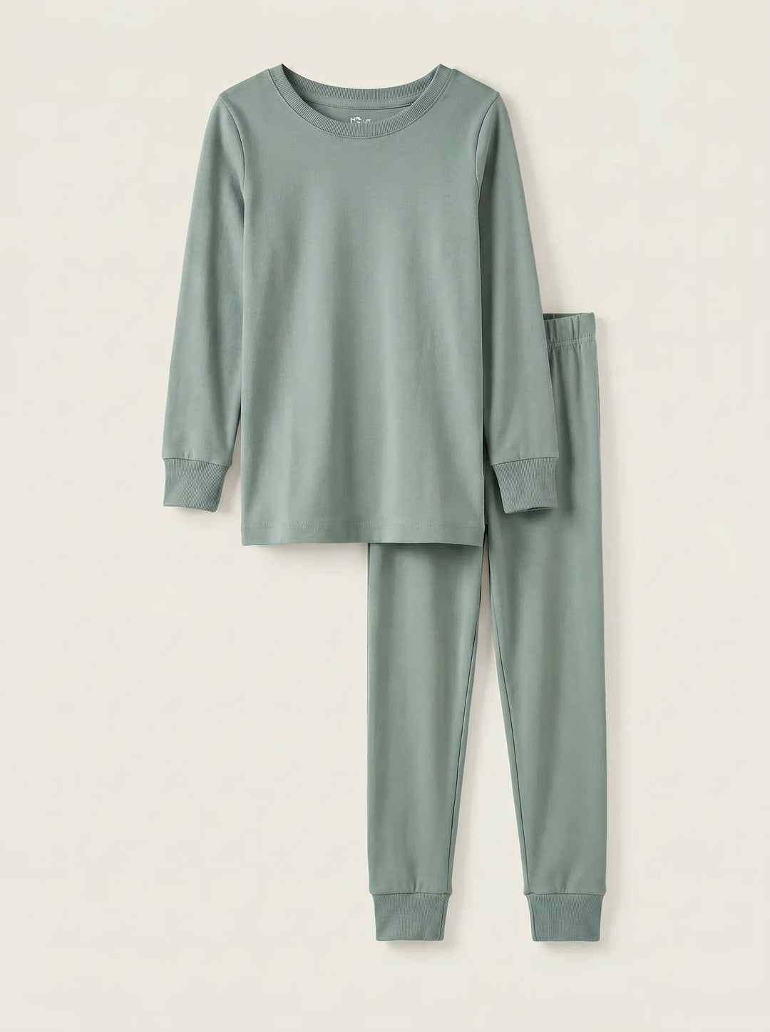 Solid Color Bamboo Two Piece Long Sleeve Pajama Set