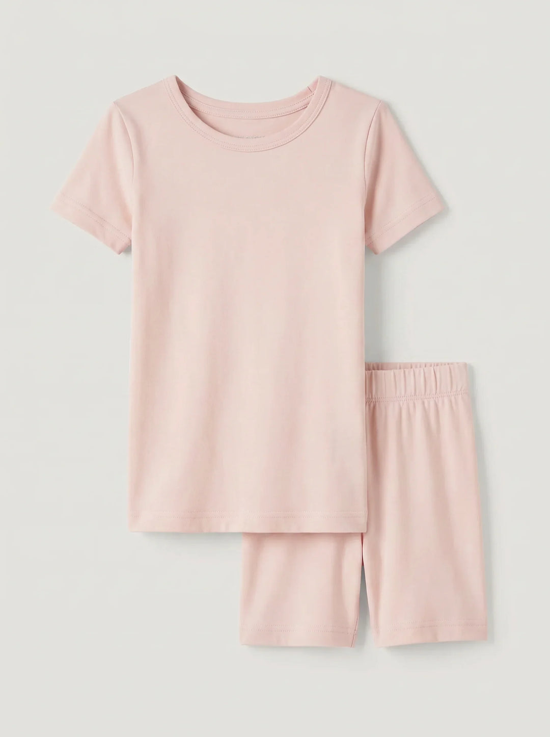 Solid Color Bamboo Two Piece Short Sleeve Short Pajama Set