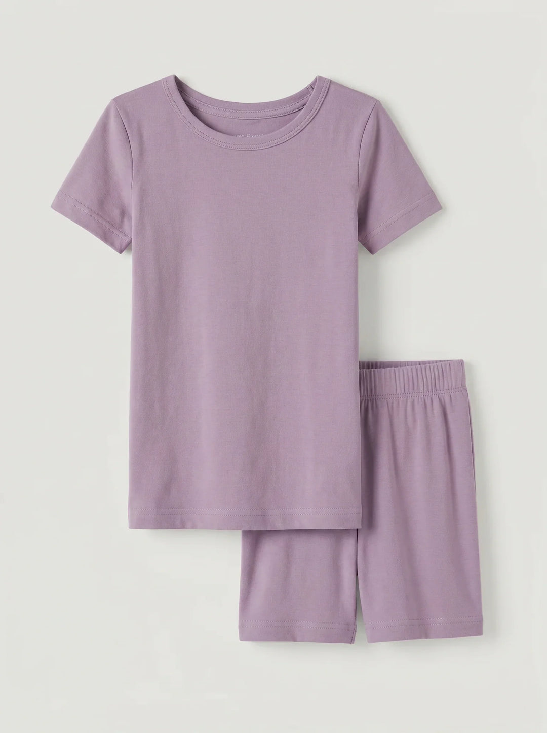 Solid Color Bamboo Two Piece Short Sleeve Short Pajama Set