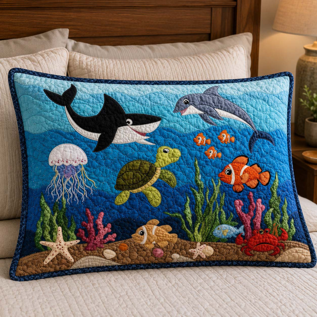 Coral Reef Bamboo Quilt Pillow Case
