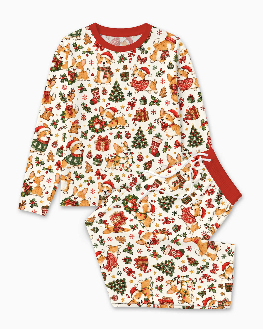 Corgi Christmas Wonderland Bamboo Men's Pajama Set