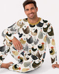 Country Chicken Pattern Bamboo Men's Pajama Set