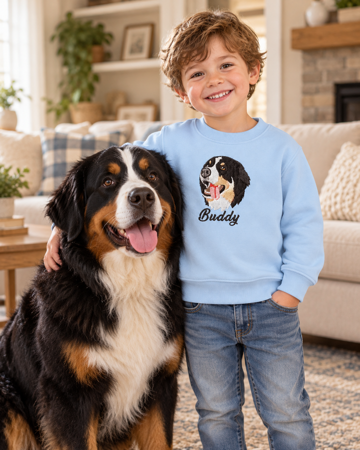 Custom Pet Embroidered Bamboo Crewneck Sweatshirt
