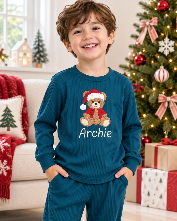 Zweiteiliges Langarm-Pyjama-Set mit Sommerfrüchten