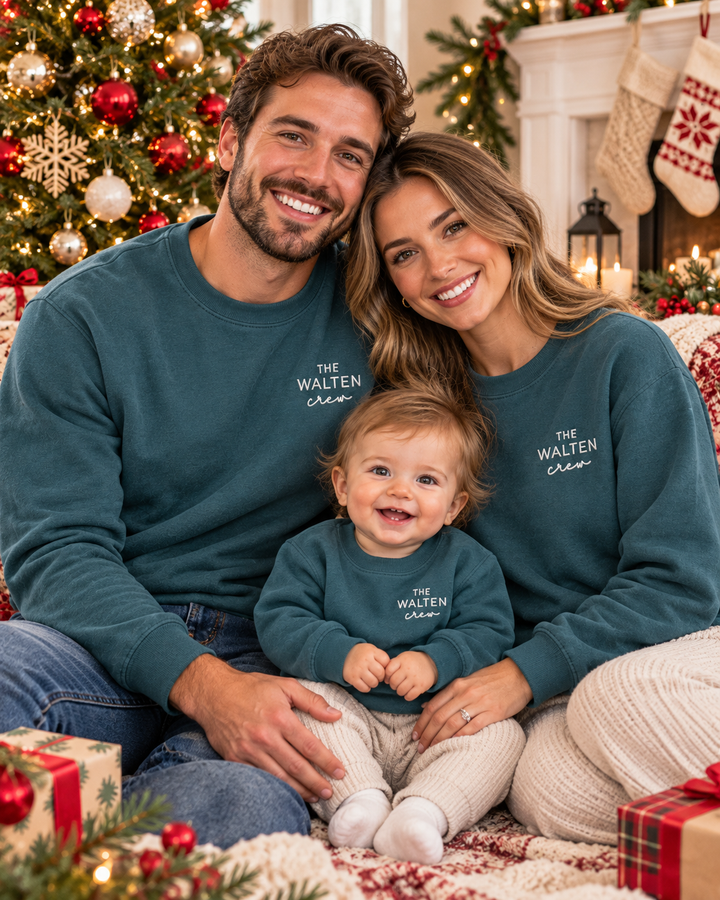 Custom Family Crew Embroidered Bamboo Crewneck Sweatshirt