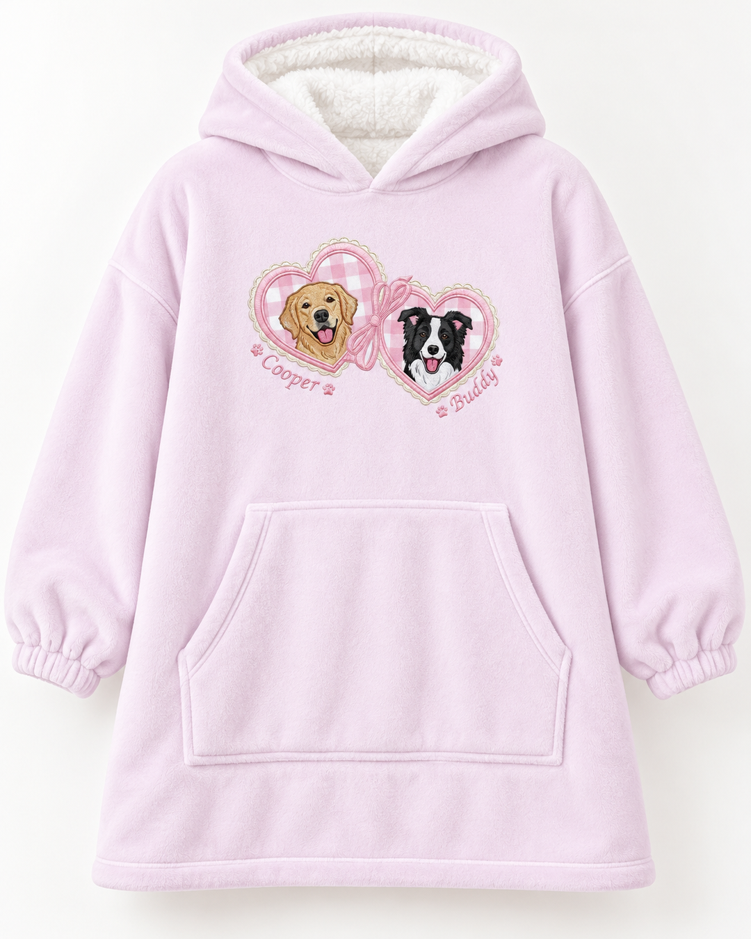 Holiday With My Pet Embroidered Bamboo Blanket Hoodie