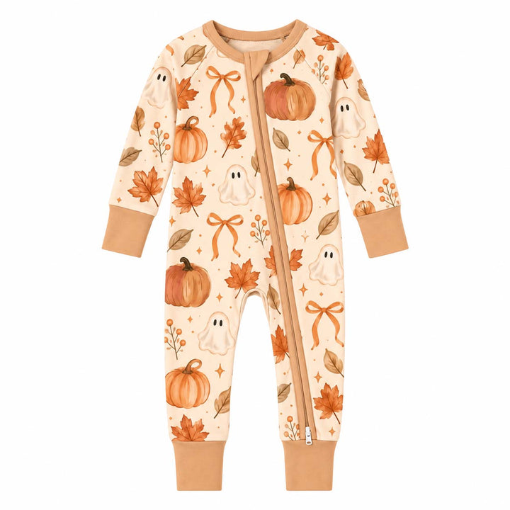 Cozy Autumn Ghosts and Pumpkins Bamboo Convertible Zippy