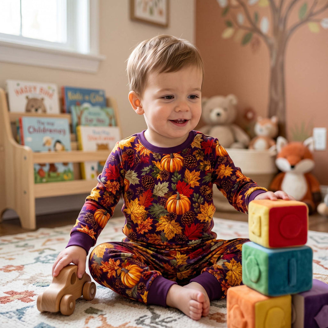 Cozy Autumn Journey Bamboo Two Piece Long Sleeve Pajama Set