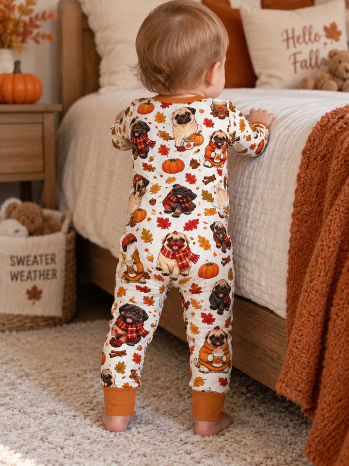 Cozy Autumn Pug Pumpkin Spice Bamboo Convertible Zippy