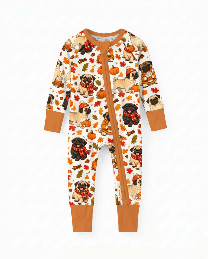 Cozy Autumn Pug Pumpkin Spice Bamboo Convertible Zippy