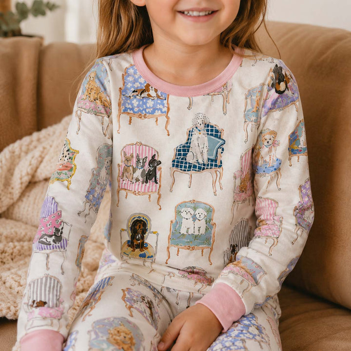 Cozy Chair Dogs Bamboo Two Piece Long Sleeve Pajama Set