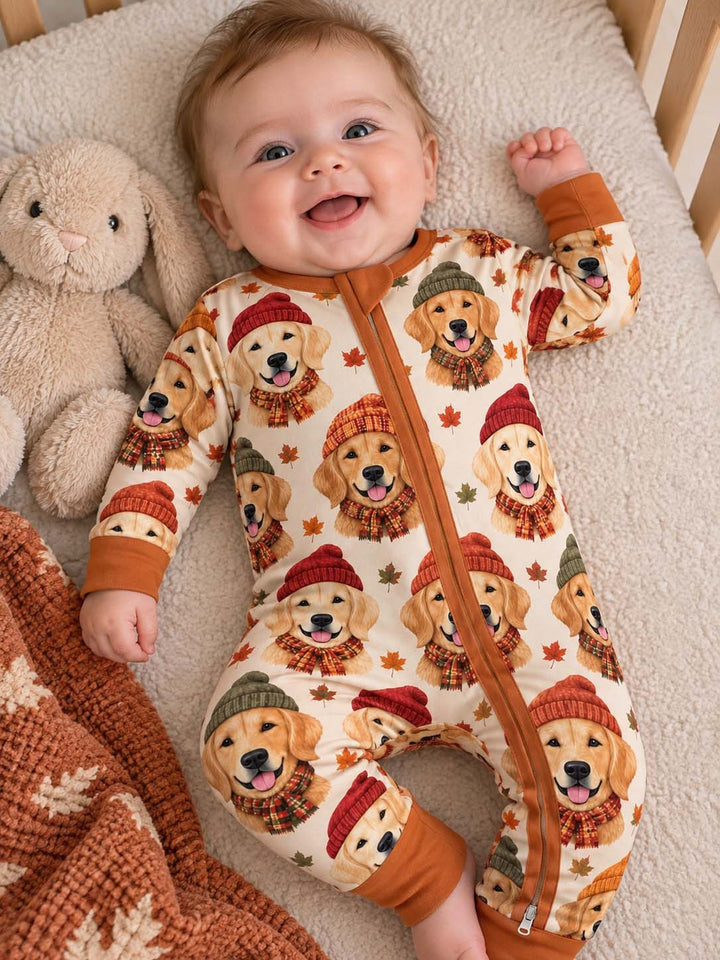 Cozy Fall Golden Retrievers Bamboo Convertible Zippy
