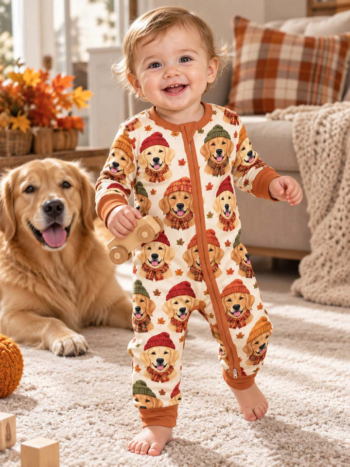 Cozy Fall Golden Retrievers Bamboo Convertible Zippy