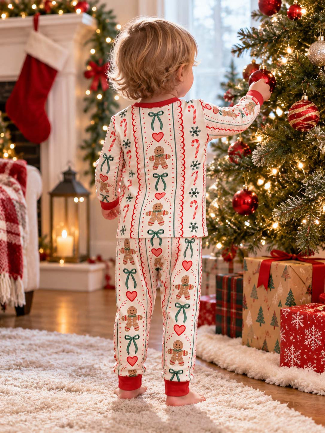 Cozy Gingerbread Christmas Bamboo Two Piece Long Sleeve Pajama Set