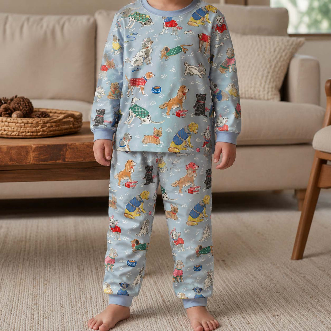 Cozy Sweater Dogs Bamboo Two Piece Long Sleeve Pajama Set