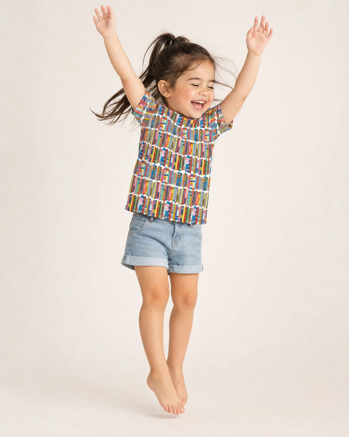 Rainbow Bookshelf Bamboo Crewneck T-Shirt