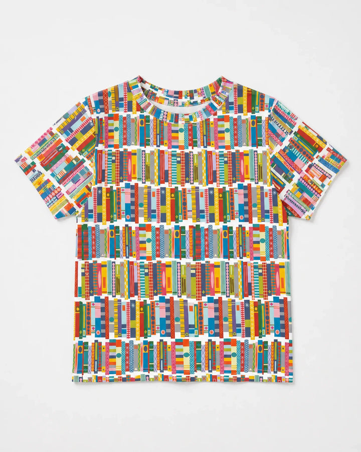 Rainbow Bookshelf Bamboo Crewneck T-Shirt