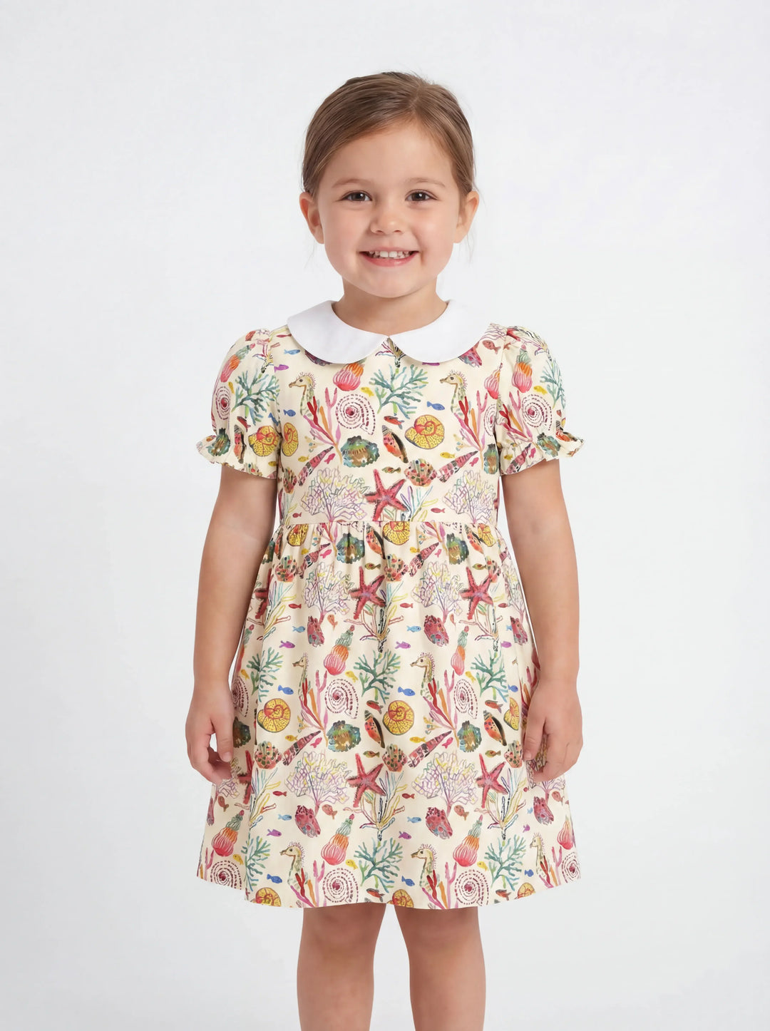 Tropical Reef Whimsy Bamboo Peter Pan Collar Dress